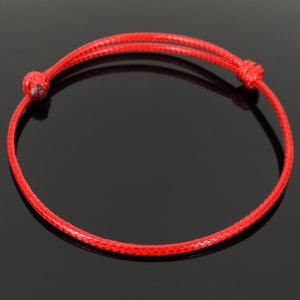 Minimal Cultural Jewelry, Elegant Statement - Handmade Red Wax Rope Bracelet, Easily Adjustable with Durable Sliding Knots for Multiple Sizes
