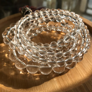Genuine Clear Quartz 8mm Healing Gemstone Beads | Simple Modern Handmade Elastic Stretch Bracelet | Transcendence Amplifier Crystal