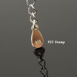 Handmade Adjustable Clasp Bracelet - Men's Women's Custom Design, Protection with 3mm Faceted Garnet Healing Gemstones, Genuine S925 Sterling Silver Beads, Chain BR1803