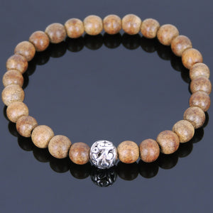 Meditation Agarwood Bracelet with Tibetan Silver Meditation Bead - Handmade by Gem & Silver AWB013