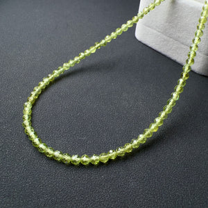 Handmade Top-grade Faceted Green Peridot Necklace Natural Healing Crystal with 925 Sterling Silver - BR2027