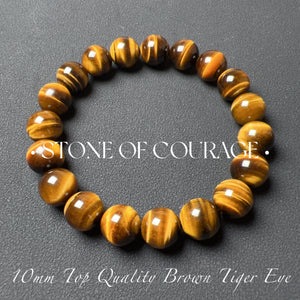 Handmade Brown Tiger Eye 14mm Top Quality Healing Gemstone Bracelet