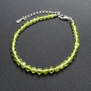 Elevate your style with this exquisite Handmade Top-grade Faceted Green Peridot Bracelet. 