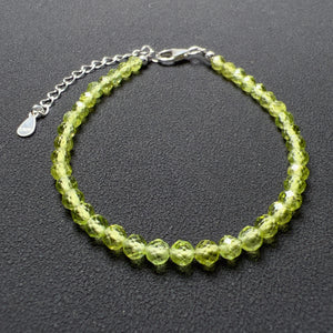 Indulge in the exquisite beauty and healing properties of our Handmade Top-grade Faceted Green Peridot Bracelet.