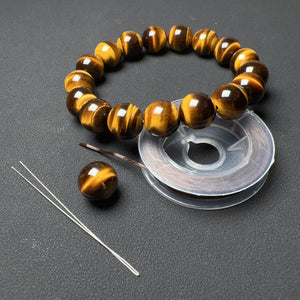 Top Grade Handmade Brown Tiger Eye Healing Gemstone Bracelet with 12mm Beads - BR046