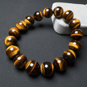 Top Grade Handmade Brown Tiger Eye Healing Gemstone Bracelet with 12mm Beads - BR046