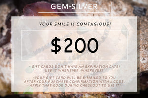 $200 GEM+SILVER Gift Card - The Perfect Gift.