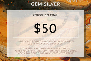 $50 GEM+SILVER Gift Card - The Perfect Gift.