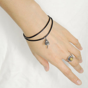 Maneki Neko Lucky Cat Bracelet Best Gift Doulbe Wrap 925 Sterling Silver Pendant Handmade Braided Custom Jewelry for all Genders BR1125