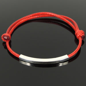 Minimal Jewelry, Elegant Statement - Chinese Red Wax Rope Bracelet, Slim Genuine 925 Sterling Silver Charm, Easily Adjustable Durable Sliding Knots for Multiple Sizes