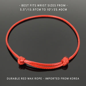 Minimal Cultural Jewelry, Elegant Statement - Handmade Red Wax Rope Bracelet, Easily Adjustable with Durable Sliding Knots for Multiple Sizes