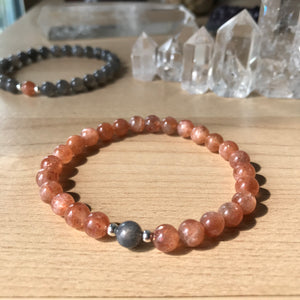 High Quality 6mm Genuine Black and Gold Sunstone | Activates Sacral and Root Centers | Iridescent Healing Gemstone Bracelet for Expressing Positivity and Warmth, Maintaining High Energy