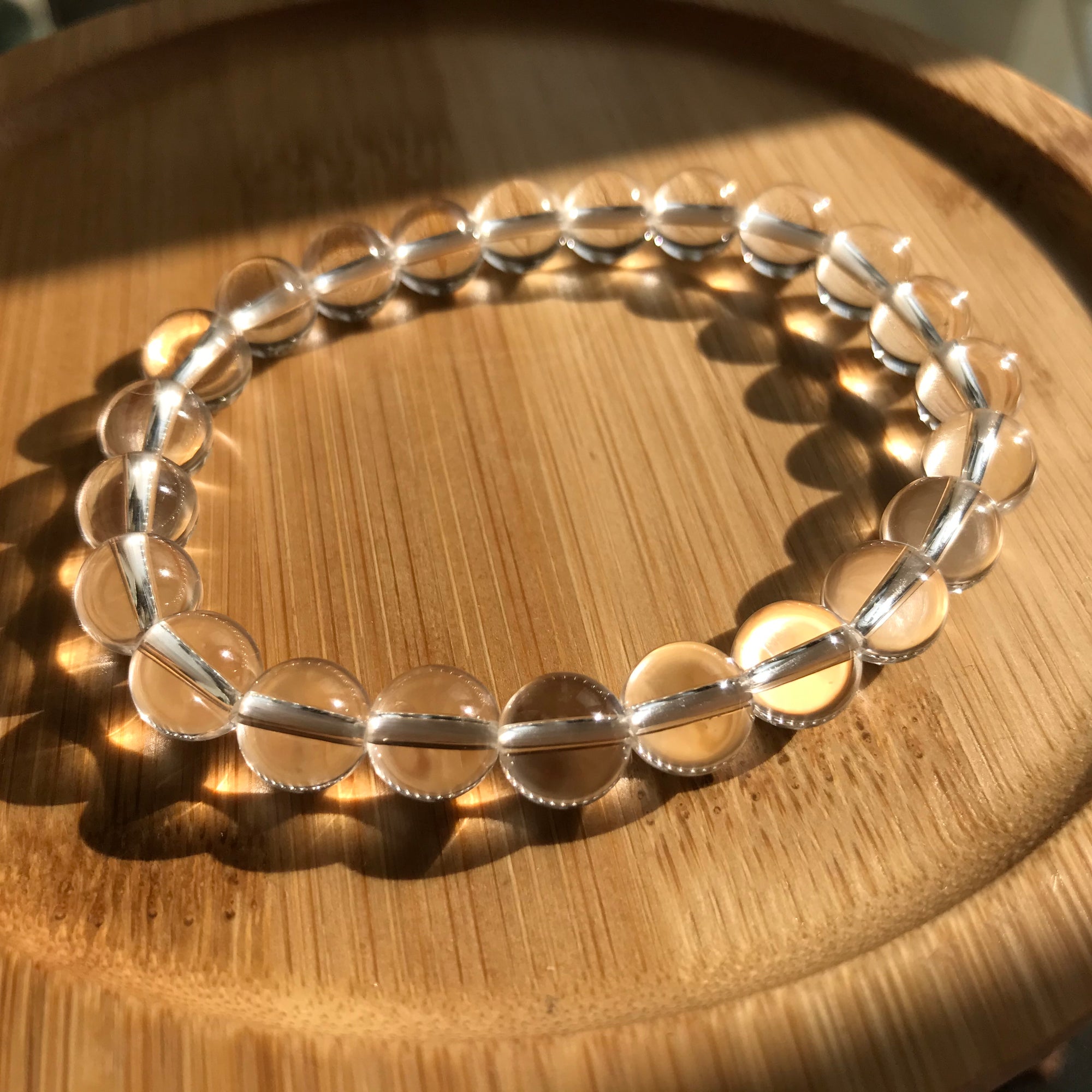 Genuine Clear Quartz 8mm Healing Gemstone Beads | Simple Modern Handmade Elastic Stretch Bracelet | Transcendence Amplifier Crystal