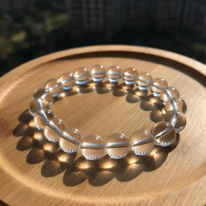 Genuine Clear Quartz 10mm Healing Gemstone Beads | Simple Modern Handmade Elastic Stretch Bracelet | Transcendence Amplifier Crystal