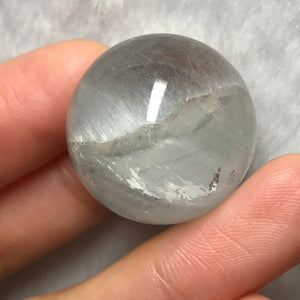 Only 1 Available | Rare Baby Blue Rabbit Hair Rutilated Quartz Crystal Ball with Prominent Layered Phantom Growth | Highest Quality Healing Gemstone for Powerful Healing Throat and Crown Chakra