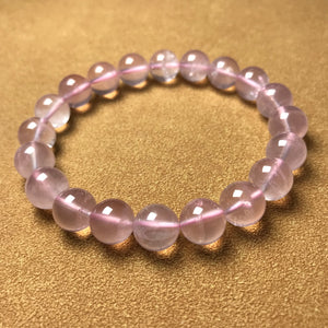 10mm Rose Quartz Healing Gemstone Bracelet - Handmade by Gem & Silver BR051