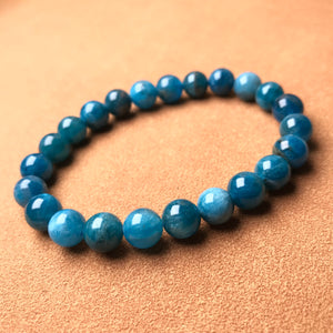 8mm Soothing Blue Apatite for Unblocking the Throat Chakra | Handmade Stretch Bracelet | Manifestation Stone | Essential Gemstone for Growth and Confidence