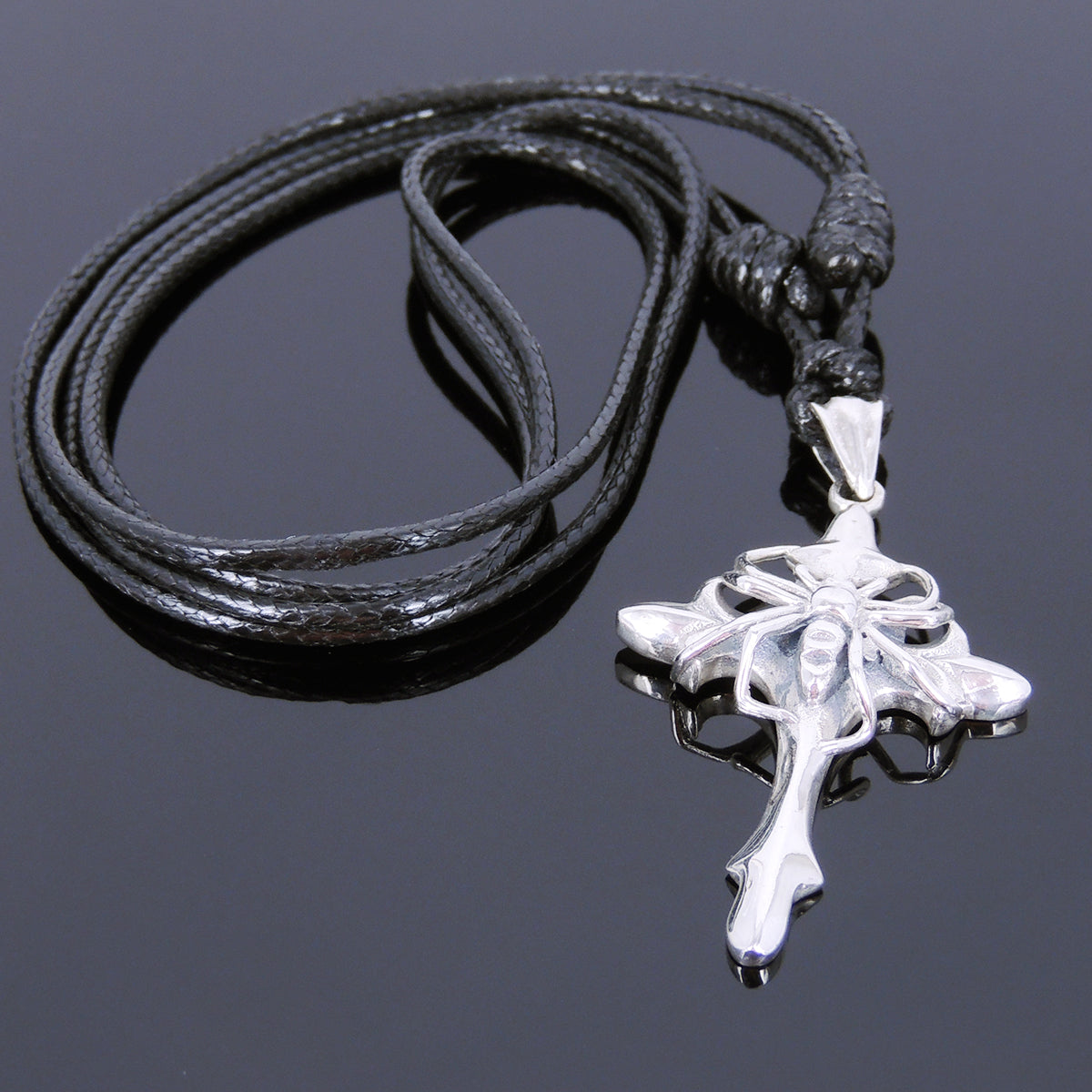Gothic Cross Spider Pendant Necklace for Men Women Fashion Jewelry