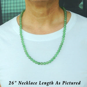 8mm Aventurine Quartz Healing Gemstone Necklace with S925 Sterling Silver Spacer Beads & Clasp - Handmade by Gem & Silver NK201