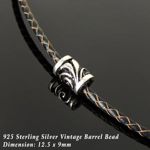 Handmade Vintage Celtic 90's Choker Necklace - Authentic Turkish Brown Leather for Men's Women's Casual Style with Sterling Silver 925 (non-plated) Toggle S-Clasp NK226
