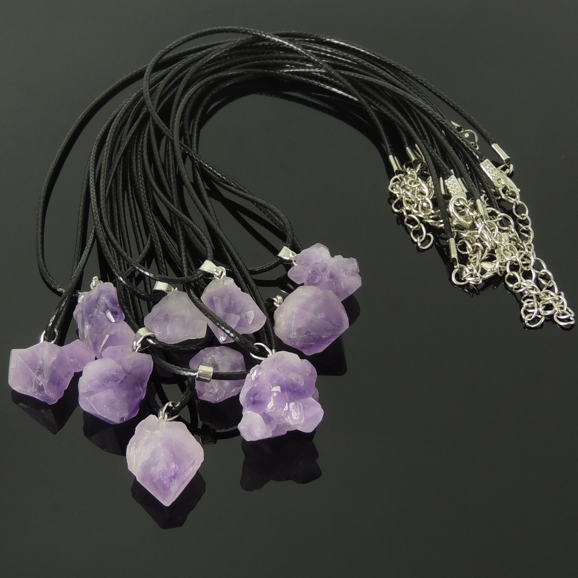 Gorgeous Amethyst Necklace Psychic Chakra Crystal Healing Reiki