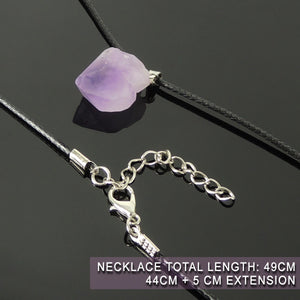 QTY 5 Gorgeous Natural Raw Purple Amethyst | Handmade Pendant Necklaces | Psychic Chakra Crystal for Third Eye Meditation | Healing Reiki Stones for Geopathic Stress and Balancing Mood Swings