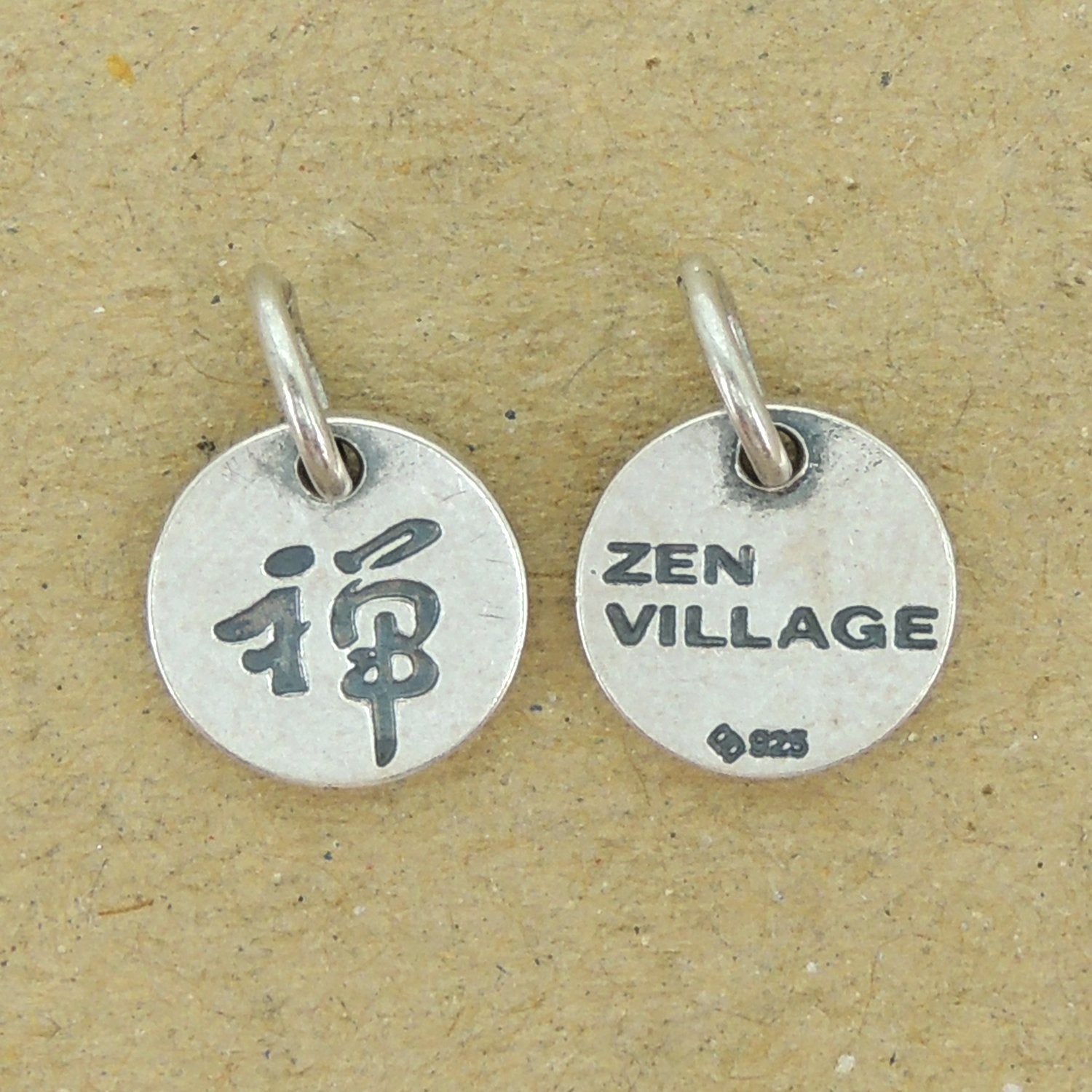 Zen Round Pendants Charms | Meditation Protection Unique DIY Jewelry Parts | Genuine 925 Sterling Silver with 925 Stamp 禅