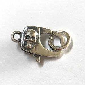 QTY 1 Gothic Skull Clasp with Ring | Authentic 925 Sterling Silver Lobster Clasps | Jewelry Supplies for DIY Modern Handmade Jewelry