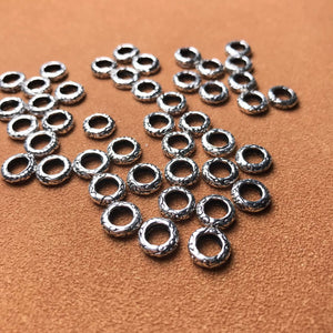 6 PCS Wheel Spacer Beads - S925 Sterling Silver WSP589X6