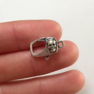 QTY 1 Gothic Skull Clasp | Authentic 925 Sterling Silver Lobster Clasps | Jewelry Supplies for DIY Modern Handmade Jewelry