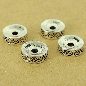 4 PCS Seamless Celtic Gothic Spacers - S925 Sterling Silver - Wholesale by Gem & Silver WSP443X4