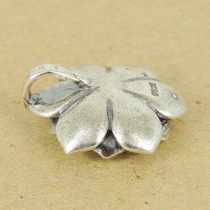 1 Charm/Pendant | Namaste Lotus - Genuine S925 Sterling Silver