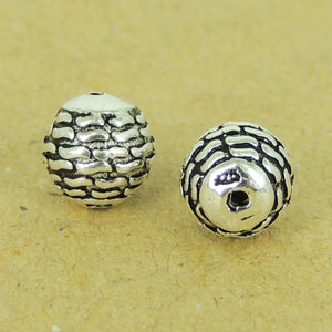 2 PCS Vintage Style Beads - S925 Sterling Silver WSP483X2