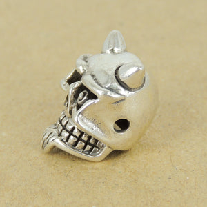1 PC Warrior Skull Charm - S925 Sterling Silver WSP432X1