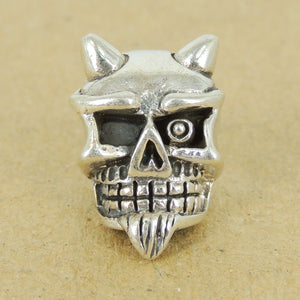 1 PC Warrior Skull Charm - S925 Sterling Silver WSP432X1