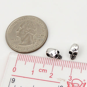6 PCS Vintage Celtic Skull Bead Spacer Beads with S925 Sterling Silver Stamp WSP214X6