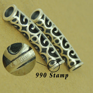 Mala Agarwood Bracelet for Prayer & Meditation with S990 Sterling Silver OM Charm - Handmade by Gem & Silver BR934