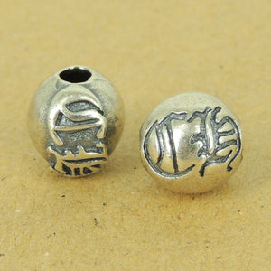 2 PCS Round Celtic Beads - S925 Sterling Silver WSP493X2