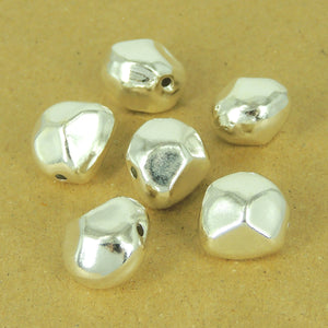 1 PC Seamless & Faceted Irregular Shape Beads - S925 Sterling Silver WSP494X1