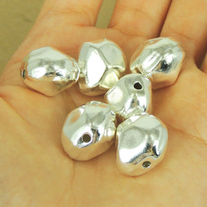 1 PC Seamless & Faceted Irregular Shape Beads - S925 Sterling Silver WSP494X1