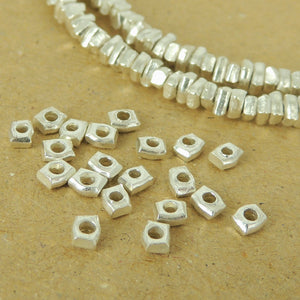 20 PCS Nugget Beads - S925 Sterling Silver Handmade from Thailand WSP492X20