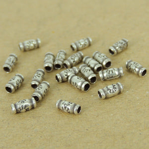 20 PCS Vintage Sun Barrel Beads- S925 Sterling Silver Handmade in Thailand- Wholesale by Gem & Silver WSP434X20