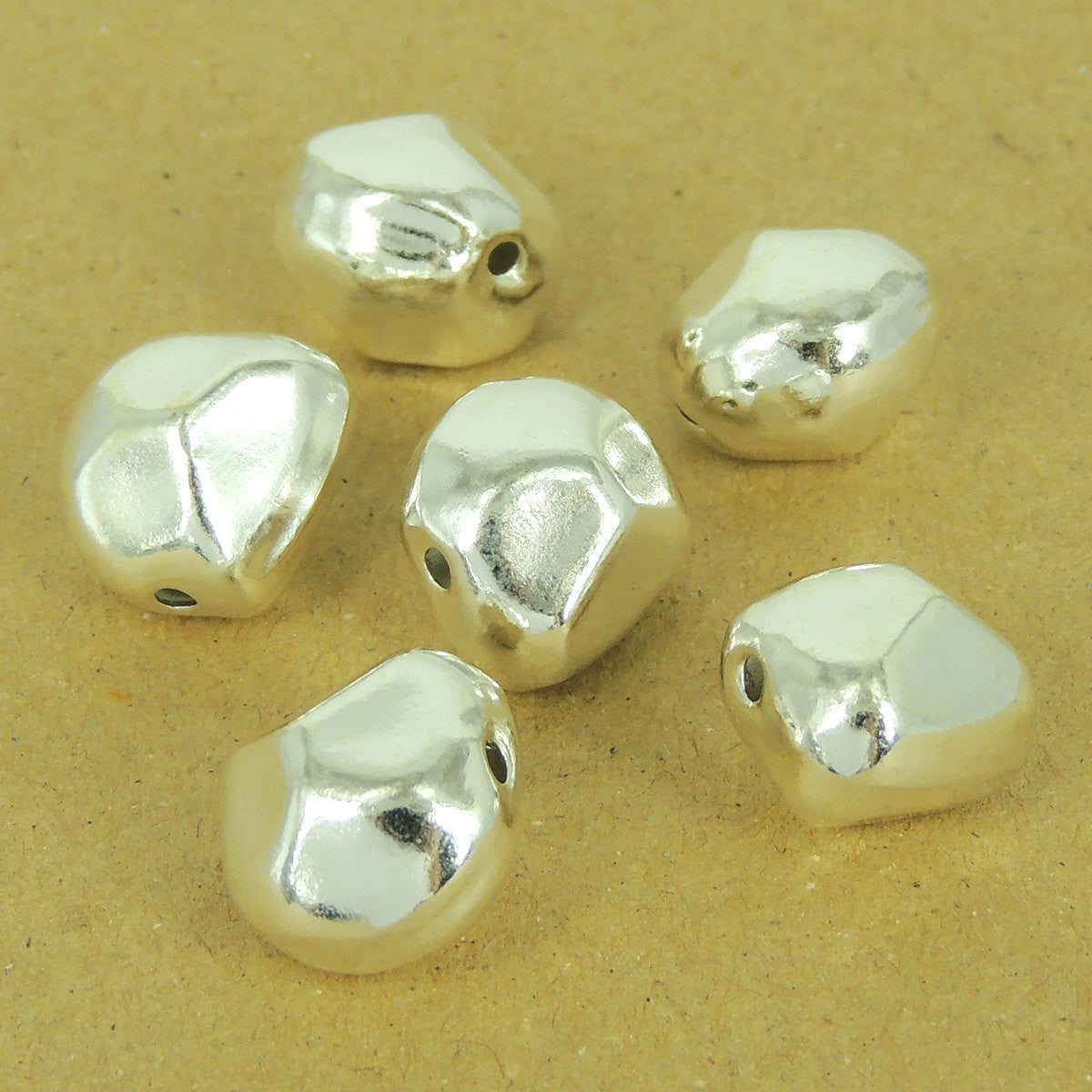 1 PC Seamless & Faceted Irregular Shape Beads - S925 Sterling Silver W -  GEM+SILVER