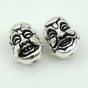 1 PC Double-Sided Happy Buddha Head - Genuine S925 Sterling Silver
