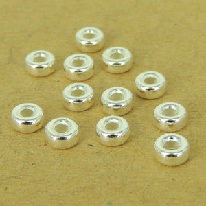 12 PCS Round Small Minimal Spacers - S925 Sterling Silver WSP531X12
