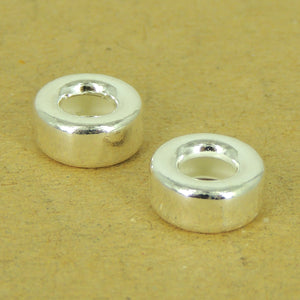 2 PCS Minimal Round Silver Spacers - S925 Sterling Silver WSP532X2