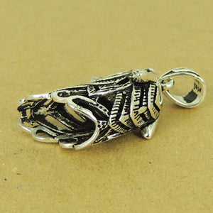 1 PC Wolf Courage Pendant - S925 Sterling Silver WSP506X1
