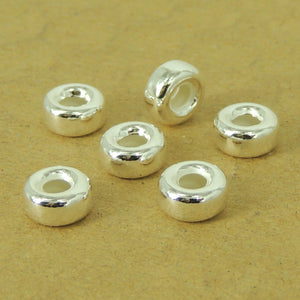 6 PCS Minimal Round Silver Spacers - S925 Sterling Silver WSP529X6
