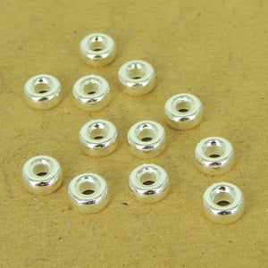 12 PCS Round Small Minimal Spacers - S925 Sterling Silver WSP531X12
