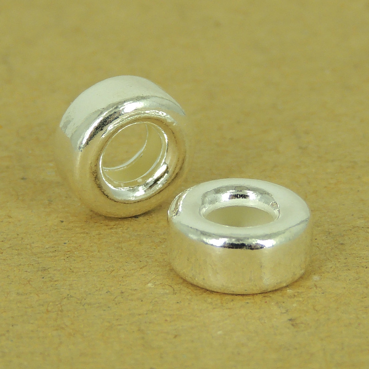 2 PCS Minimal Round Silver Spacers - S925 Sterling Silver WSP532X2